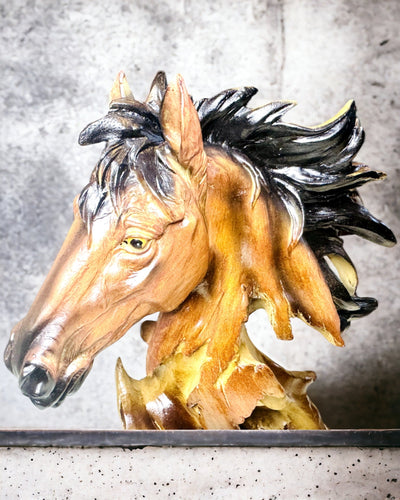 Resin Horse Sculpture in Abstract Style