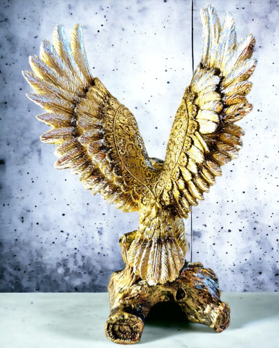 "Golden Eagle" Statuette with Personalization Option - Resin Decoration