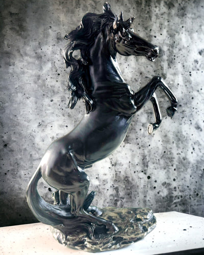 Black Pearl - Horse Sculpture Elegance in Motion - Engraving Available