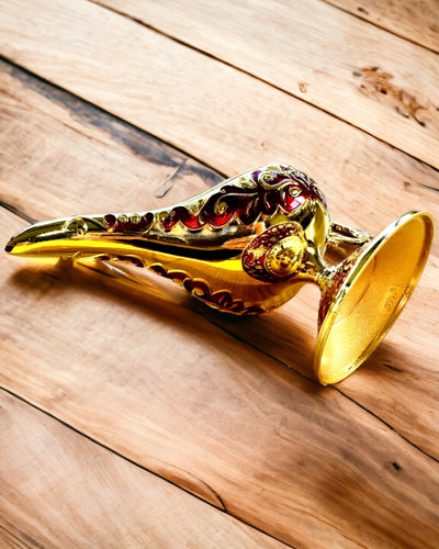 Magic Aladdin Lamp with Engraving Option - Burgundy Variant, interwoven with gold