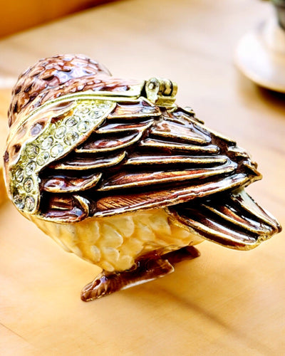 Charming Owl with Crystals - Jewelry Box with Custom Engraving Option, Gift