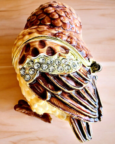 Charming Owl with Crystals - Jewelry Box with Custom Engraving Option, Gift