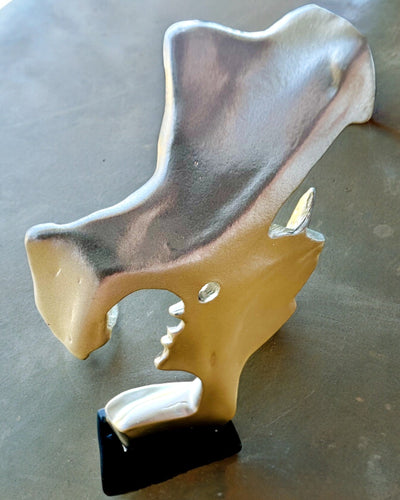 Figurine "Elegance in Stone" silver color - Decorative with Engraving Option, 2 dimensions to choose from