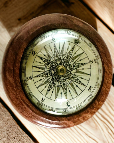 Wooden Sailing Compass with Engraving Option – Handcrafted, Craftsmanship