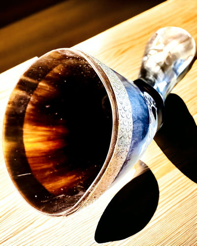 Horn Mug "Viking Valor" - Hand Engraved, Premium Quality - 4 Variants Available