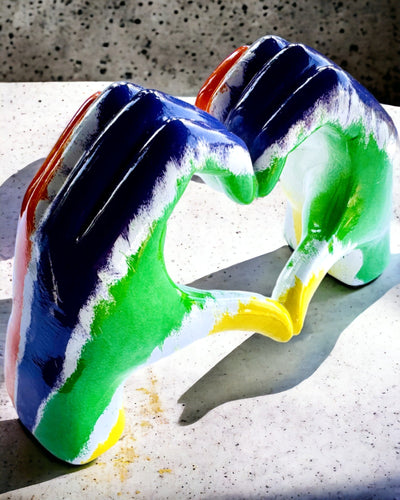 Colorful Spatial Heart - Decorative Resin Figurine with Personalization Option, as a Gift