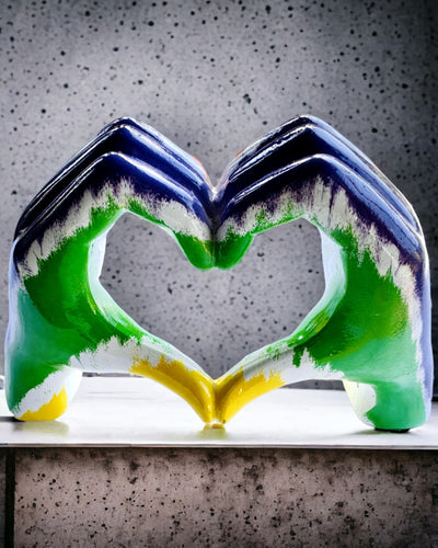 Colorful Spatial Heart - Decorative Resin Figurine with Personalization Option, as a Gift
