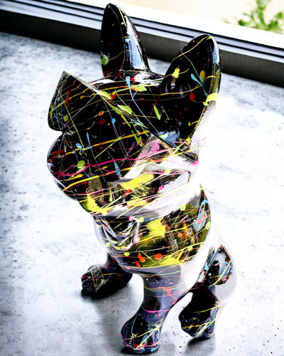 Colorful Artistic Pup - Hand-Painted French Bulldog, personalized with engraving, perfect as a gift