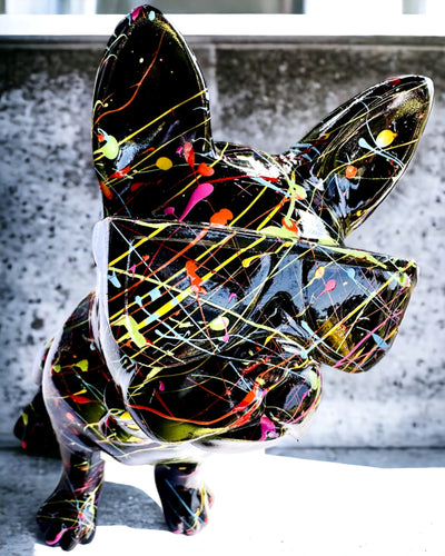 Colorful Artistic Pup - Hand-Painted French Bulldog, personalized with engraving, perfect as a gift