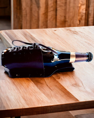 Leather Bottle Cover "LeatherCraft Elegance" - personalization available