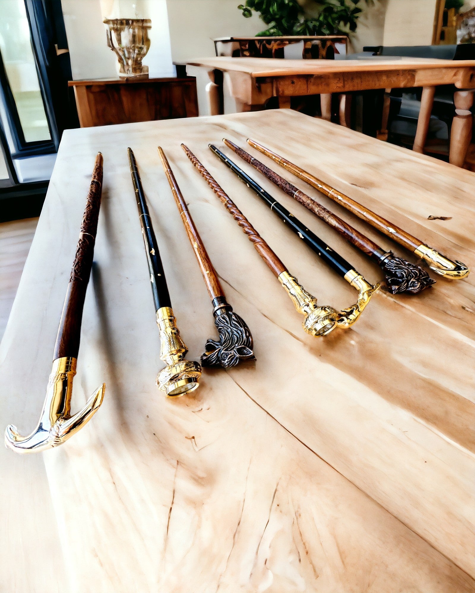 Mango Wood Walking Cane "Jaguar Elegance" - customizable with engraving