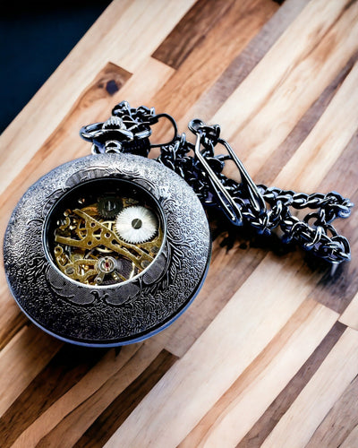 Pocket Watch "Eterna Elegance", personalized gift, engraving. Black color