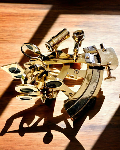 Artistic Sextant in Gold Color - Customization with Engraving Available