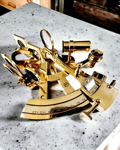 Artistic Sextant in Gold Color - Customization with Engraving Available