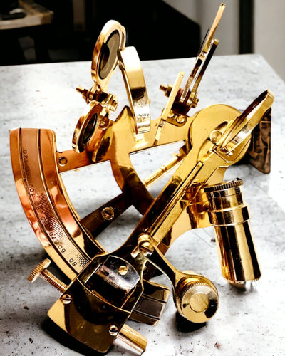 Artistic Sextant in Gold Color - Customization with Engraving Available