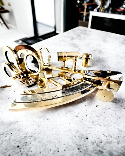 Artistic Sextant in Gold Color - Customization with Engraving Available