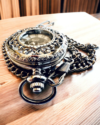 Silver pocket watch "Vintage Elegance" with personalization option by engraving
