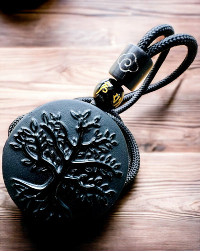 Obsidian "Tree of Life" Necklace - personalization with engraving