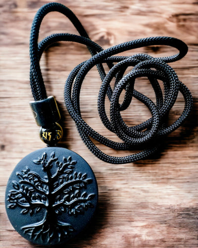 Obsidian "Tree of Life" Necklace - personalization with engraving