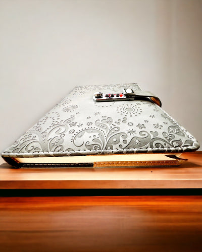 Exclusive Notebook, PU Leather, A5 with Combination Lock - "Secret Journal", personalization with engraving