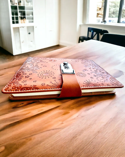 Exclusive Notebook, PU Leather, A5 with Combination Lock - "Secret Journal", personalization with engraving