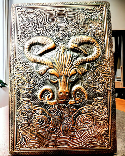 Magic Notebook, "Divine Bull" notepad - Elegant and Unique Stationery, personalized with engraving