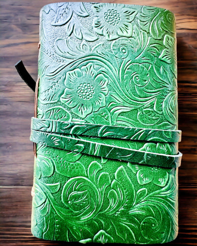 Premium Leather Notebook "Nature's Elegance" - 200 pages, 120g, notebook, sketchbook, 2 colors to choose from, personalization with engraving