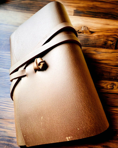 Premium Notebook "RetroNotes" – Elegant Genuine Leather Notebook - 200 pages, 120g, notebook, sketchbook, brown color, engraving personalization