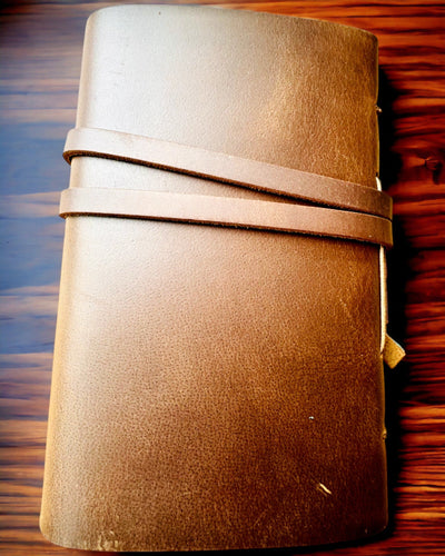 Premium Notebook "RetroNotes" – Elegant Genuine Leather Notebook - 200 pages, 120g, notebook, sketchbook, brown color, engraving personalization