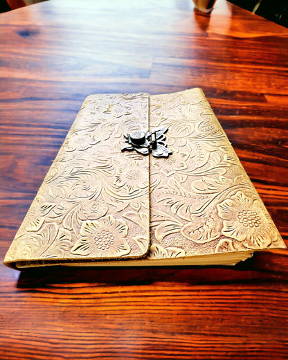 Luxury Retro Notebook with Leather Cover - "Vintage Elegance", 480 pages, customizable with engraving