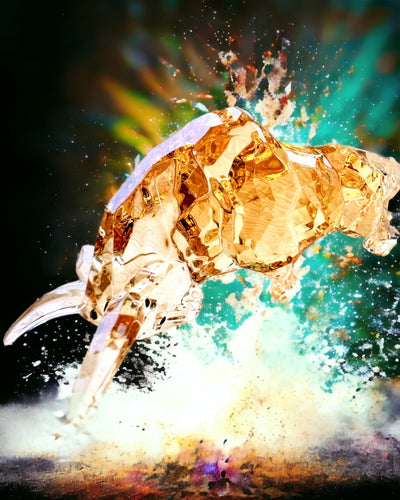 Statue "Złoty Byk" made of Resin, transparent design, customizable