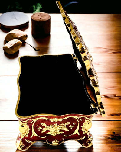 Jewelry Box, Vintage Style Organizer – Metal Treasure Chest with Decorative Elements