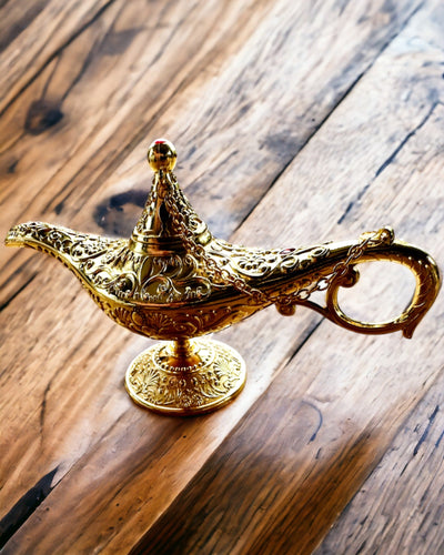 Magic Aladdin Lamp with Engraving Option - Classic Gold Variant, interwoven