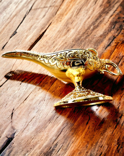Magic Aladdin Lamp with Engraving Option - Classic Gold Variant, interwoven