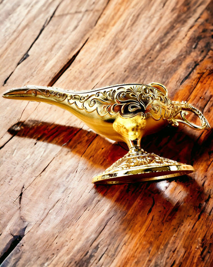 Magic Aladdin Lamp with Engraving Option - Classic Gold Variant, interwoven