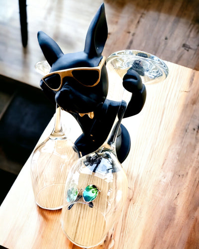 Figurka Bulldog Elegance - Exclusive glass holder, customizable with engraving