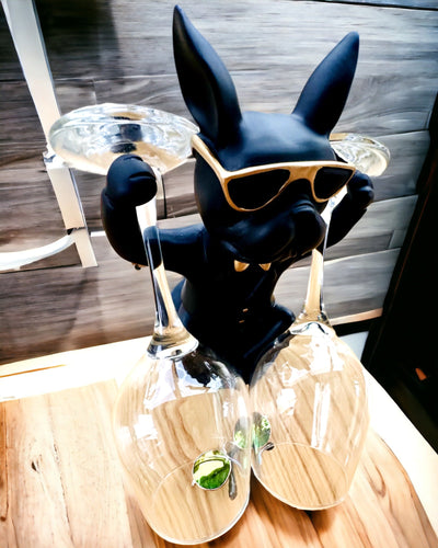 Figurka Bulldog Elegance - Exclusive glass holder, customizable with engraving