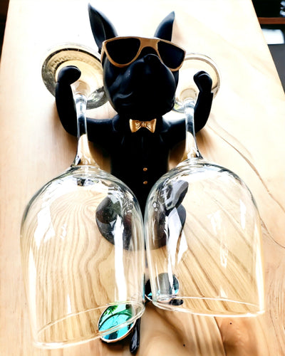 Figurka Bulldog Elegance - Exclusive glass holder, customizable with engraving