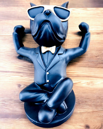 Figurka Bulldog Elegance - Exclusive glass holder, customizable with engraving