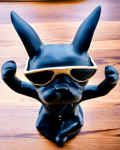 Figurka Bulldog Elegance - Exclusive glass holder, customizable with engraving