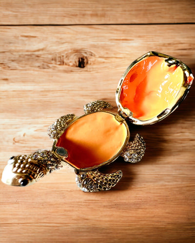 "Żółwiowa Rodzinka" Box - orange color, personalized with engraving