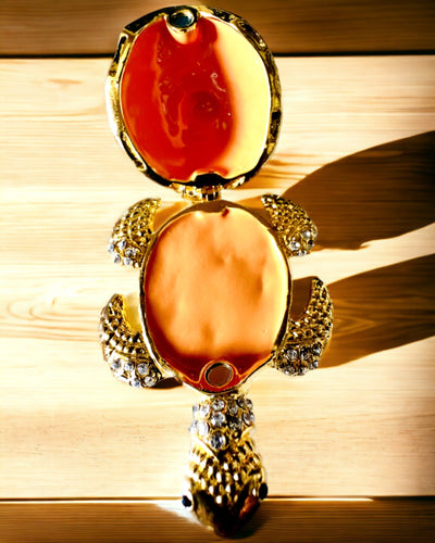 "Żółwiowa Rodzinka" Box - orange color, personalized with engraving