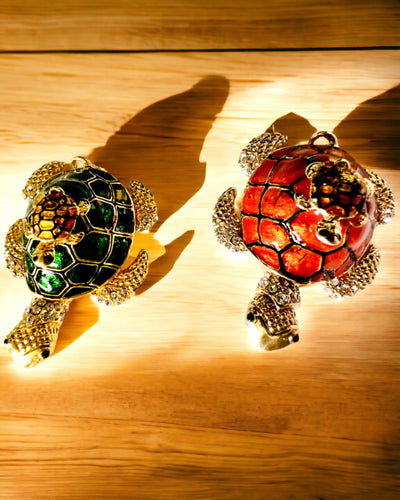 "Żółwiowa Rodzinka" Box - green color, personalized with engraving