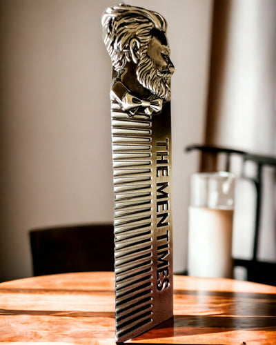GroomMaster - Elegant Metal Comb with Engraving, personalized engraving