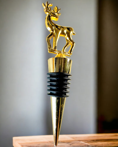Exclusive Metal Wine Stopper with Deer - Elegant and Functional, customizable with engraving