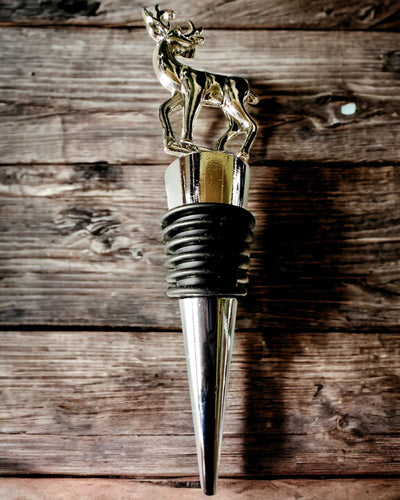 Exclusive Metal Wine Stopper with Deer - Elegant and Functional, customizable with engraving