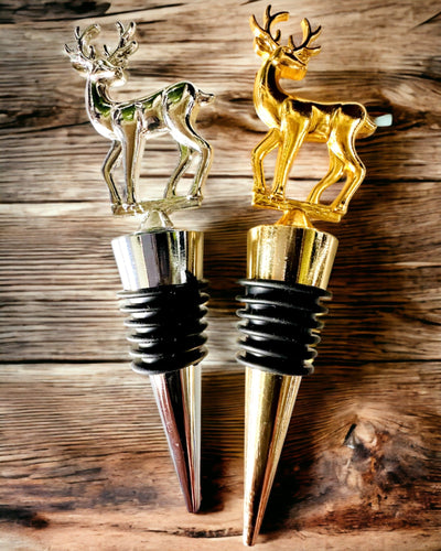 Exclusive Metal Wine Stopper with Deer - Elegant and Functional, customizable with engraving