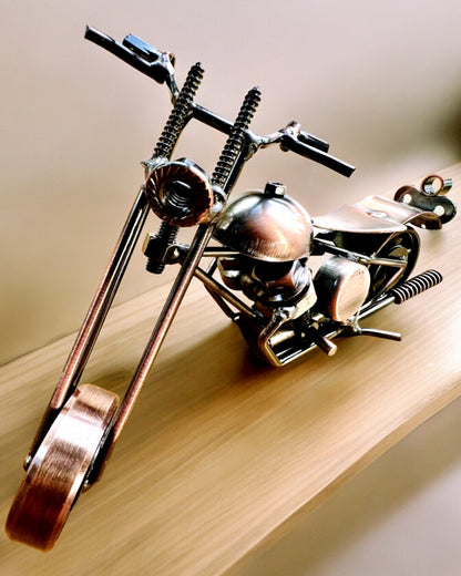 Handmade Iron Motorcycle Model, Chopper, Customization, Engraving for Gift