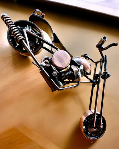Handmade Iron Motorcycle Model, Chopper, Customization, Engraving for Gift