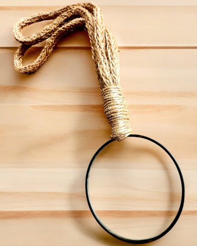 Handheld magnifying glass with artisan cord - "Indian Elegance"